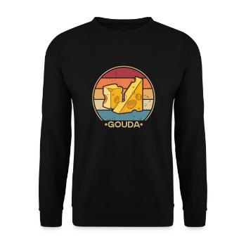 Retro Maker Queso Cheesemonger Lover Gouda Cheese - Unisex Sweatshirt - black - Front - Alina (178cm) & Michal (187cm)
