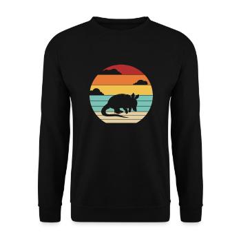 Retro Rosa Fee Chlamyphoridae Cingulata Liebhaber - Unisex Pullover - Schwarz - Vorne - Alina (178cm) & Michal (187cm)