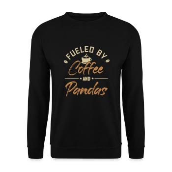 Alimenté par le café et les pandas Panda Bear Friend - Sweat-shirt Unisexe - noir - Devant - Alina (178cm) & Michal (187cm)