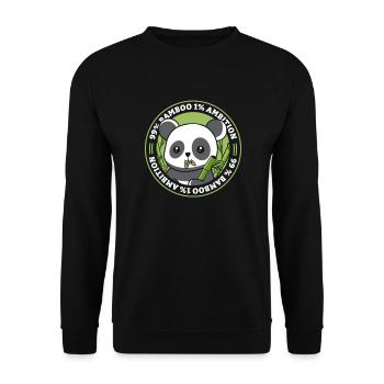 99% Bambus 1% Ehrgeiz Panda Bär Freund Liebhaber - Unisex Pullover - Schwarz - Vorne - Alina (178cm) & Michal (187cm)