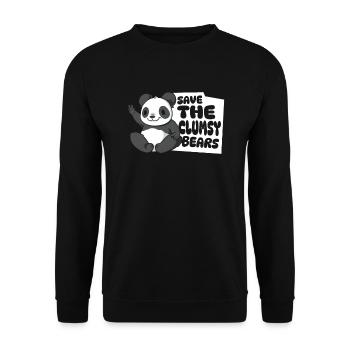 Save The Clumsy Bears Panda Bear Friend Lover - Unisex Sweatshirt - black - Front - Alina (178cm) & Michal (187cm)