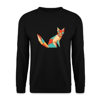 Retro Caninae Rotfuchs Canidae Fuchs Liebhaber Fuchs - Unisex Pullover - Schwarz - Vorne - Alina (178cm) & Michal (187cm)