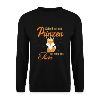 Ich nehm den Fuchs Caninae Red Fox Canidae Fox - Unisex Pullover - Schwarz - Vorne - Alina (178cm) & Michal (187cm)