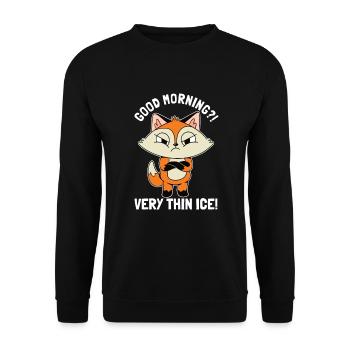 Guten Morgen Sehr dünne Canidae Caninae Rot - Unisex Pullover - Schwarz - Vorne - Alina (178cm) & Michal (187cm)
