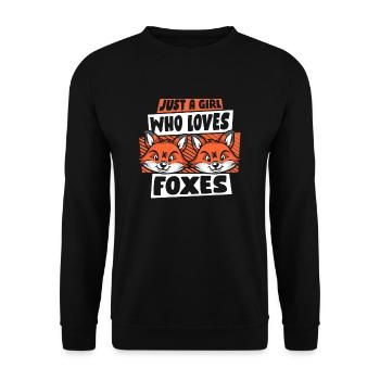 Girl Who Loves Foxes Caninae Red Fox Canidae Fox - Unisex Sweatshirt - black - Front - Alina (178cm) & Michal (187cm)