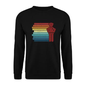 Retro Prison Guard Police Officer Corrections - Unisex Sweatshirt - black - Front - Alina (178cm) & Michal (187cm)