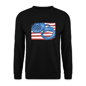 Correctional Officer American Flag Corrections - Unisex Sweatshirt - black - Front - Alina (178cm) & Michal (187cm)