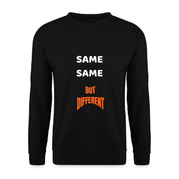 SAME SAME BUT DIFFERENT GESCHENKIDEE SHIRT - Unisex Pullover - Schwarz - Vorne - Alina (178cm) & Michal (187cm)