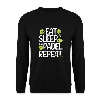 Eat Sleep Padel Padel Player Padeltennis funny - Unisex Sweatshirt - black - Front - Alina (178cm) & Michal (187cm)