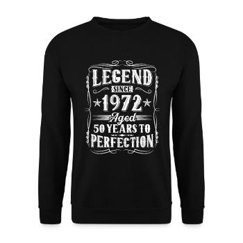 Né en 1972 Légende 50 ans anniversaire - Sweat-shirt Unisexe - noir - Devant - Alina (178cm) & Michal (187cm)
