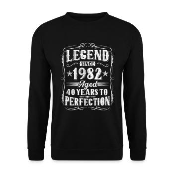 Né en 1982 Légende 40 ans anniversaire - Sweat-shirt Unisexe - noir - Devant - Alina (178cm) & Michal (187cm)