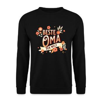 Beste Oma der Welt - Unisex Pullover - Schwarz - Vorne - Alina (178cm) & Michal (187cm)
