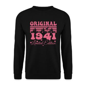 Cadeau 83e Anniversaire 1941 Femme | Né en 1941 - Sweat-shirt Unisexe - noir - Devant - Alina (178cm) & Michal (187cm)