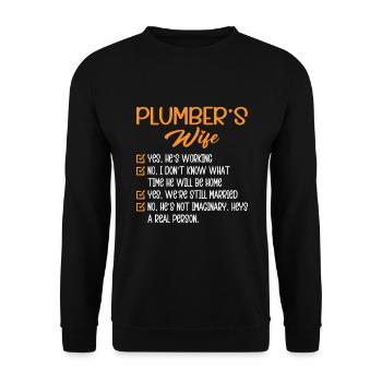 Husband Dad Plumber Wife Plumbing - Unisex Sweatshirt - black - Front - Alina (178cm) & Michal (187cm)