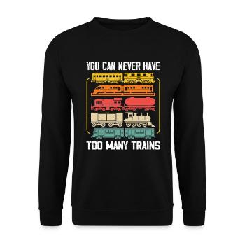 Vous ne pouvez tout simplement pas avoir trop de trains Lover Locomoti - Sweat-shirt Unisexe - noir - Devant - Alina (178cm) & Michal (187cm)