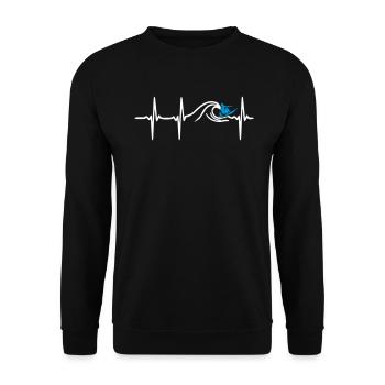 Heart Beat Surfing - Unisex Pullover - Schwarz - Vorne - Alina (178cm) & Michal (187cm)