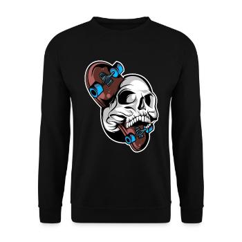 Skater Skateboard Skull Skateboarder - Unisex Sweatshirt - black - Front - Alina (178cm) & Michal (187cm)