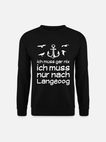 Langeoog Nordsee Meer Anker Geschenk - Unisex Pullover - Schwarz