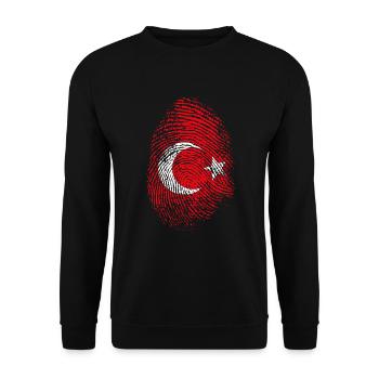 Turquie Drapeau des empreintes digitales turques - Sweat-shirt Unisexe - noir - Devant - Alina (178cm) & Michal (187cm)