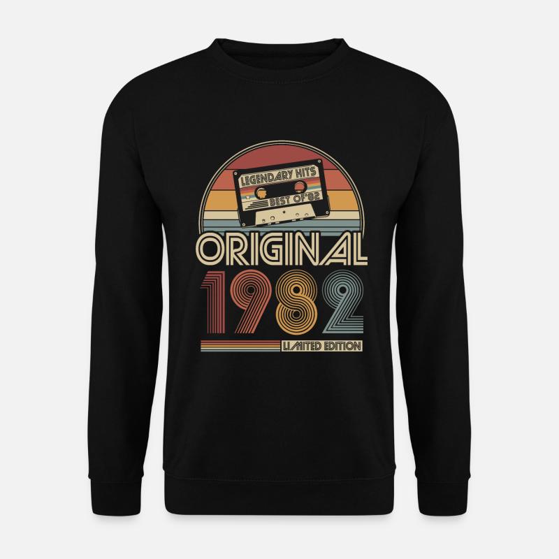 1982 Vintage Jahrgang Geburtstag Retro Geschenk - Unisex Pullover - Schwarz