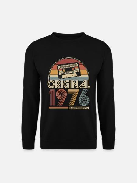 1976 Vintage Jahrgang Geburtstag Retro Geschenk - Unisex Pullover - Schwarz