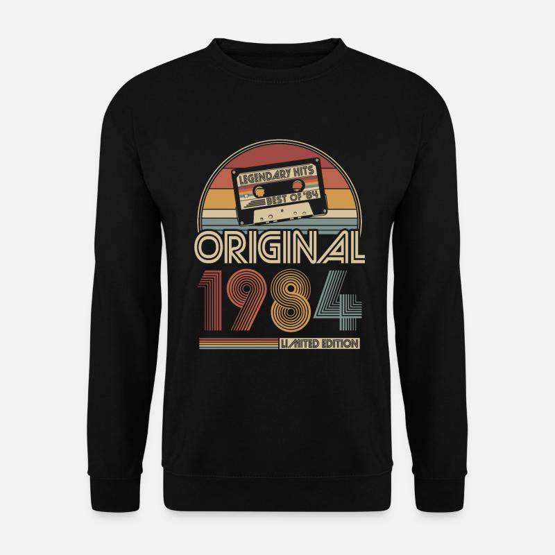 1984 Vintage Jahrgang Geburtstag Retro Geschenk - Unisex Pullover - Schwarz