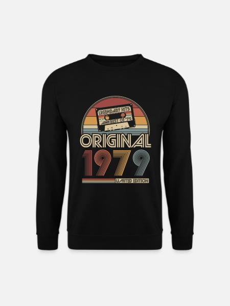 1979 Vintage Jahrgang Geburtstag Retro Geschenk - Unisex Pullover - Schwarz