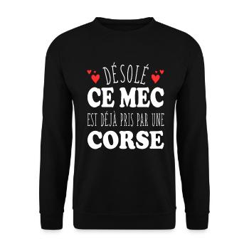Mec Avec Corse Cadeau Couple Saint Valentin - Sweat-shirt Unisexe - noir - Devant - Alina (178cm) & Michal (187cm)