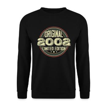2002 Geburtstagsfeier, ein legendärer Jahrgang - Unisex Pullover - Schwarz - Vorne - Alina (178cm) & Michal (187cm)