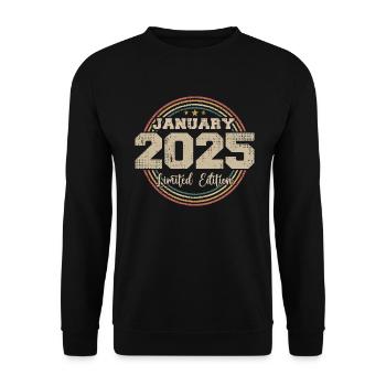 Die Legenden wurden im Januar 2025 geboren - Unisex Pullover - Schwarz - Vorne - Alina (178cm) & Michal (187cm)
