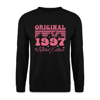 Cadeau 27e Anniversaire 1997 Femme | Né en 1997 - Sweat-shirt Unisexe - noir - Devant - Alina (178cm) & Michal (187cm)