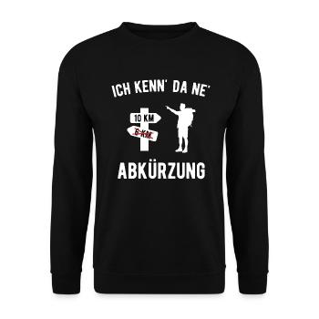 Ich kenn da ne Abkürzung - Unisex Pullover - Schwarz - Vorne - Alina (178cm) & Michal (187cm)