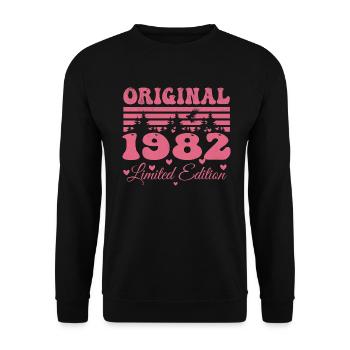 Cadeau 42e Anniversaire 1982 Femme | Né en 1982 - Sweat-shirt Unisexe - noir - Devant - Alina (178cm) & Michal (187cm)