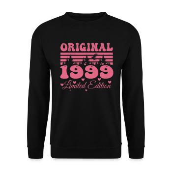 Geschenk zum 25-jährigen Jubiläum der Damen 1999 | Jahrgang 1999 - Unisex Pullover - Schwarz - Vorne - Alina (178cm) & Michal (187cm)
