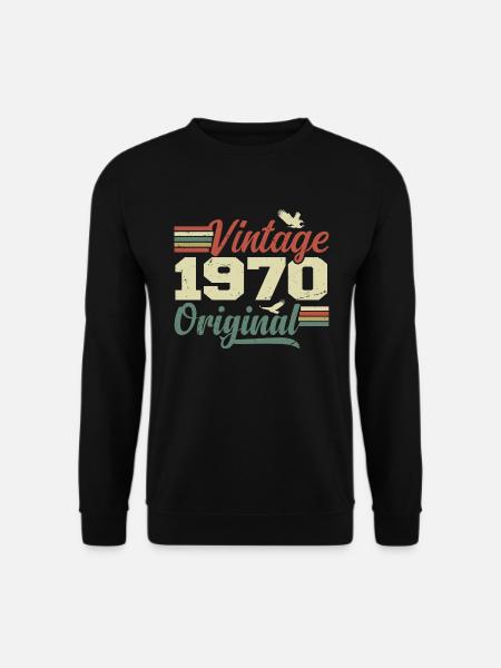 Vintage, 1970er Jahre, Retro, 1970er Jahre, Jubiläumsgeschenk - Unisex Pullover - Schwarz