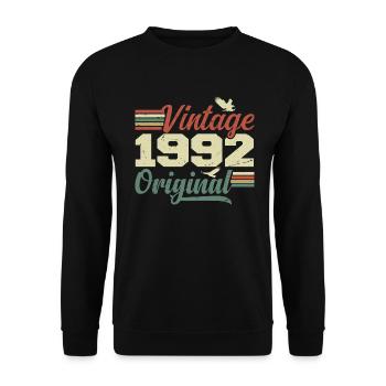 Vintage 1992 Cadeau Anniversaire 1992 Retro - Sweat-shirt Unisexe - noir - Devant - Alina (178cm) & Michal (187cm)
