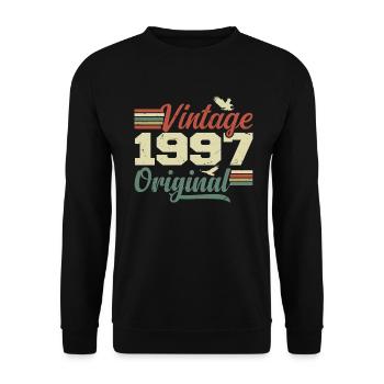Vintage 1997 Retro 1997 Anniversary Gift - Unisex Sweatshirt - black - Front - Alina (178cm) & Michal (187cm)