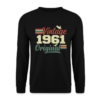 Vintage 1961 Retro 1961 Birthday Gift - Unisex Sweatshirt - black - Front - Alina (178cm) & Michal (187cm)