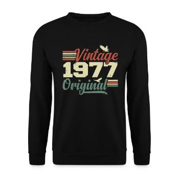 Vintage 1977 Cadeau Anniversaire 1977 Retro - Sweat-shirt Unisexe - noir - Devant - Alina (178cm) & Michal (187cm)