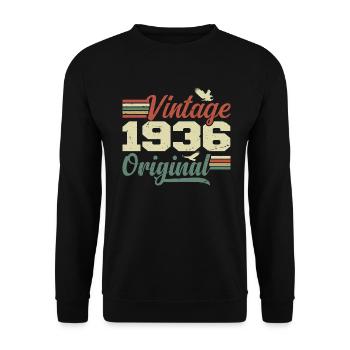 Vintage 1936 Cadeau Anniversaire 1936 Retro - Sweat-shirt Unisexe - noir - Devant - Alina (178cm) & Michal (187cm)