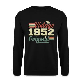 Vintage 1952 Retro 1952 Anniversary Gift - Unisex Sweatshirt - black - Front - Alina (178cm) & Michal (187cm)