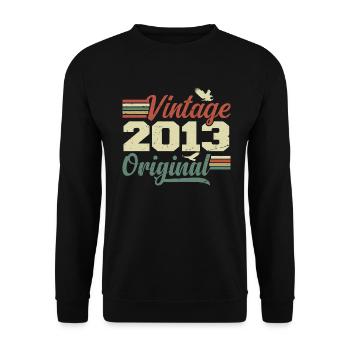 Vintage 2013 Cadeau Anniversaire 2013 Retro - Sweat-shirt Unisexe - noir - Devant - Alina (178cm) & Michal (187cm)