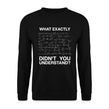 Chimie Professeur de chimie Chimiste Chimiste Laboratoire de chimie - Sweat-shirt Unisexe - noir - Devant - Alina (178cm) & Michal (187cm)