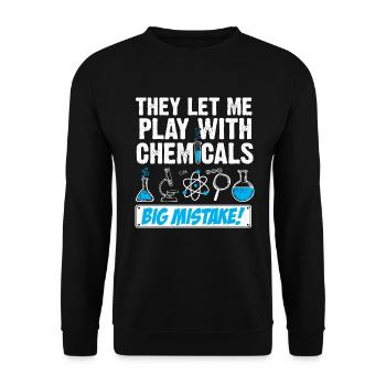 Chimiste Chimiste Chimiste Chimiste Technicien de laboratoire de chimie - Sweat-shirt Unisexe - noir - Devant - Alina (178cm) & Michal (187cm)