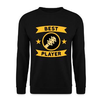 Best guitar player (guitar, circle, banner) - Unisex Sweatshirt - black - Front - Alina (178cm) & Michal (187cm)
