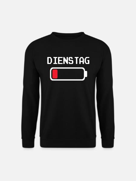 Dienstag Batterie leer Design - Unisex Pullover - Schwarz