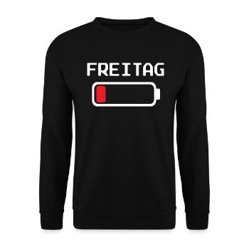 Freitag Batterie leer Design - Unisex Pullover - Schwarz - Vorne - Alina (178cm) & Michal (187cm)