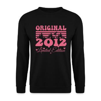 Women's 12th Birthday Gift 2012 | Born in 2012 - Unisex Sweatshirt - black - Front - Alina (178cm) & Michal (187cm)