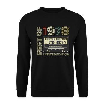 Vintage 1978 - 1978 Retro Birthday Gift - Unisex Sweatshirt - black - Front - Alina (178cm) & Michal (187cm)