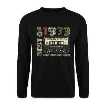 Millésime 1973 - cadeau d’anniversaire rétro 1973 - Sweat-shirt Unisexe - noir - Devant - Alina (178cm) & Michal (187cm)